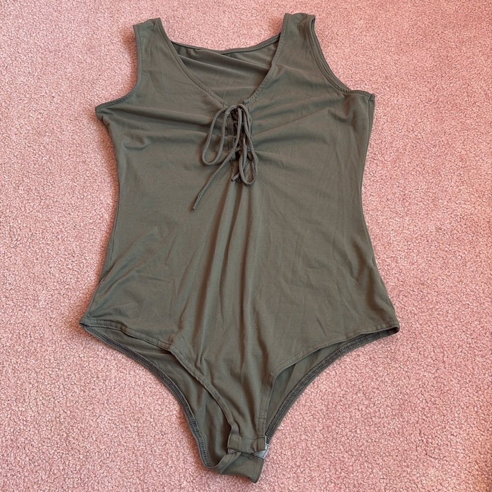 Green Bodysuit with Ties Women’s Size M